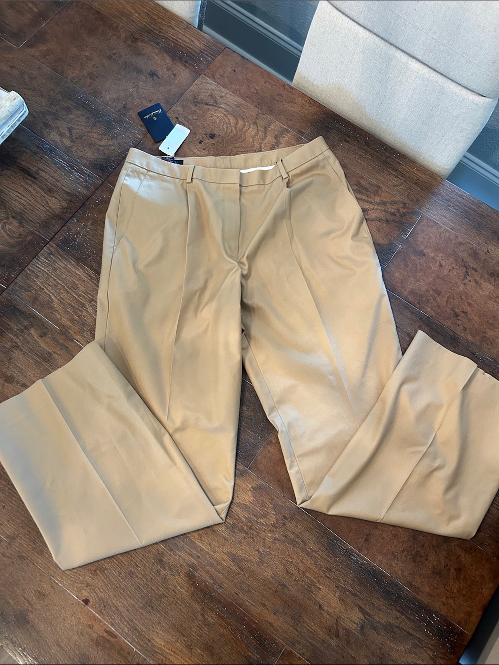 Women's Brooks Brothers Advantage Chino Classic Straight-Leg Tan Sz 12 NWT
